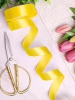 Лента атласная 10мм 25м лимонная 1/10