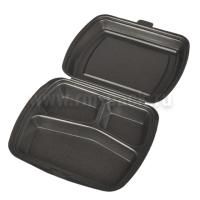 ВПС Ланч-бокс 3-сек (250х195х68) черный LB-3  вспен ТДУ 100/100