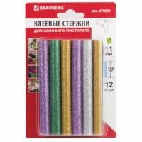 Клеевые стержни цвет с блест 100мм d=11мм 12шт BRG Клеевые стержни цвет с блест 100мм d=11мм 12шт BRG