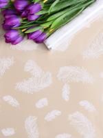 Ролик 60см х 8,5м пленка полипропилен Перышки белый 1/10 Ролик 60см х 8,5м пленка полипропилен Перышки белый 1/10