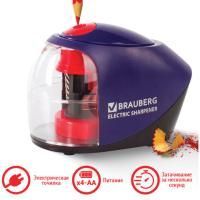 Точилка электрическая питание от 4 батареек АА, спиралевидное лезвие BRAUBERG Delta 1/8/32