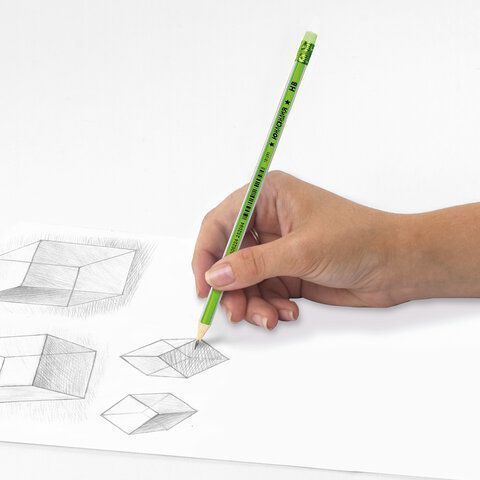 Карандаш ч/гр НВ дерев с ластиком трехгран ассорти ЮНЛАНДИЯ 1/100