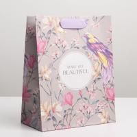 Пакет подарочный бумажный (18х23х8) крафт Чувство 1/1 Пакет подарочный бумажный (18х23х8) крафт Чувство 1/1