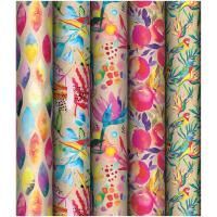 Бумага подарочная глянц 70х100см 70 г/м2 ассорти 5шт Акварельные штрихи MESHU 1/50 Бумага подарочная глянц 70х100см 70 г/м2 ассорти 5шт Акварельные штрихи MESHU 1/50